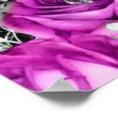 Elegant Purple and Silver Flowers Sweet Sixteen  ポスター (角)