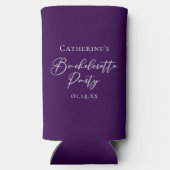 Elegant Purple Bachelorette Party Favor スリム缶クーラー (裏面)