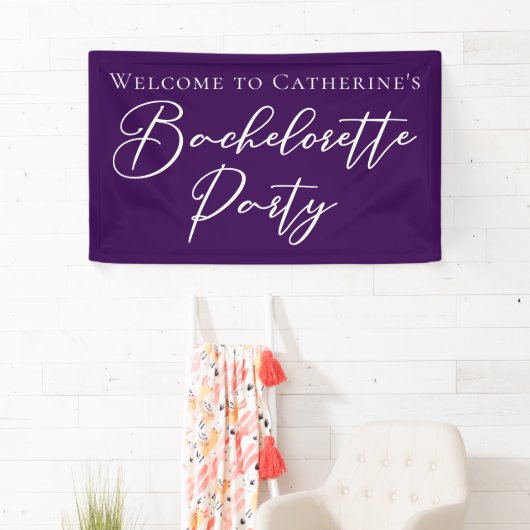 Elegant Purple Bachelorette Party Personalized 横断幕 (インサイチュ)