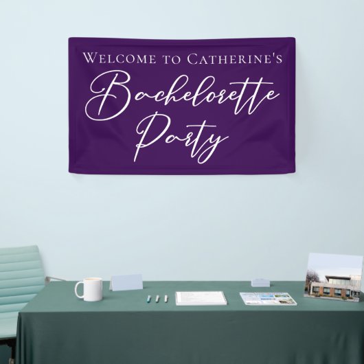 Elegant Purple Bachelorette Party Personalized 横断幕 (トレードショー)