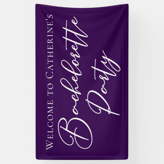 Elegant Purple Bachelorette Party Personalized 横断幕 (縦)