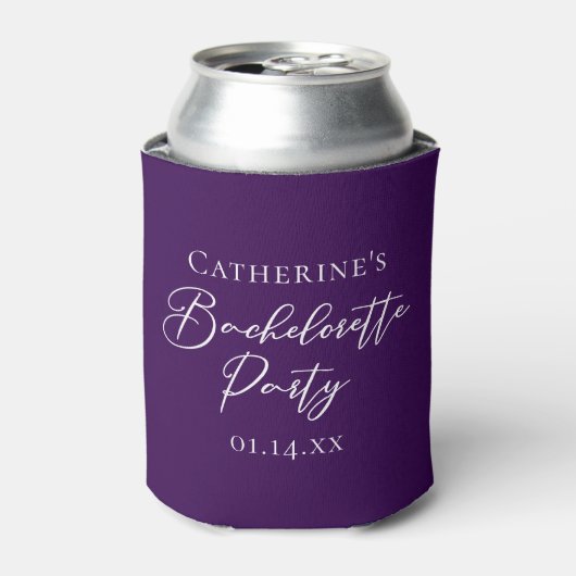 Elegant Purple Bachelorette Party Personalized 缶クーラー (缶正面)