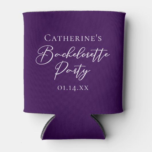 Elegant Purple Bachelorette Party Personalized 缶クーラー (正面)