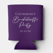 Elegant Purple Bachelorette Party Personalized 缶クーラー (裏面)