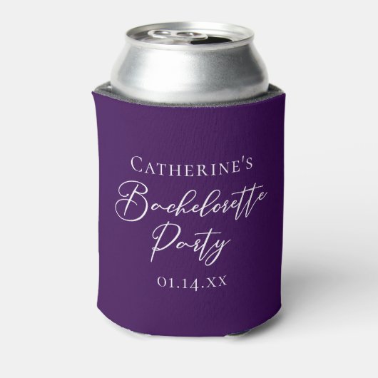 Elegant Purple Bachelorette Party Personalized 缶クーラー (缶裏面)
