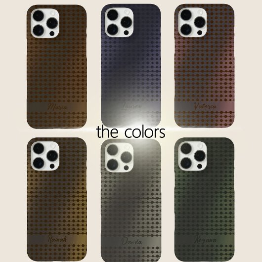 Elegant Purple Blue Dots Line Pattern Custom Name Case-Mate iPhoneケース