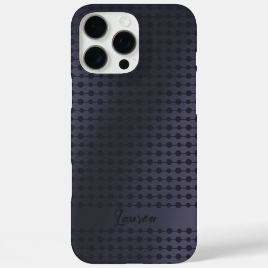 Elegant Purple Blue Dots Line Pattern Custom Name Case-Mate iPhoneケース (裏面)