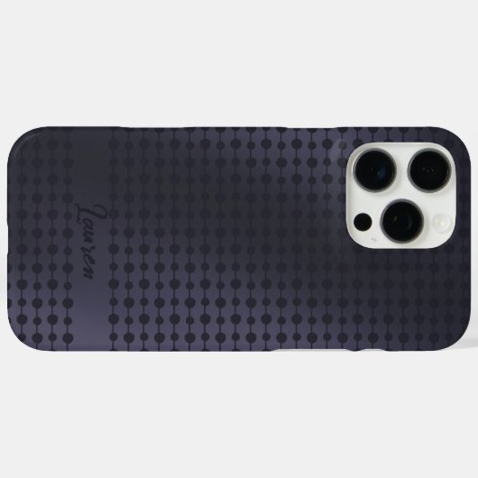 Elegant Purple Blue Dots Line Pattern Custom Name Case-Mate iPhoneケース (裏面 (横))