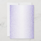 Elegant Purple Blue Pink Floral Glitter Wedding 招待状 (裏面)
