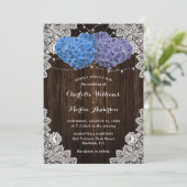 Elegant Purple Blue Rustic Floral Wedding 招待状 (スタンド正面)