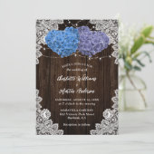 Elegant Purple Blue Rustic Floral Wedding 招待状 (スタンド正面)