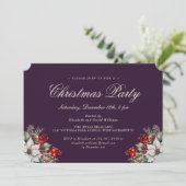 Elegant Purple Botanical Christmas Holiday Party 招待状 (スタンド正面)