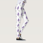 Elegant Purple Botanical Pattern Leggings レギンス (右)