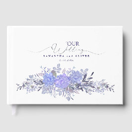 Elegant Purple Botanical Wedding Guest Book ゲストブック