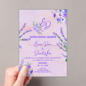 Elegant Purple Botanical Wedding Invitation アクリル招待状 (インサイチュ (ポータブル))