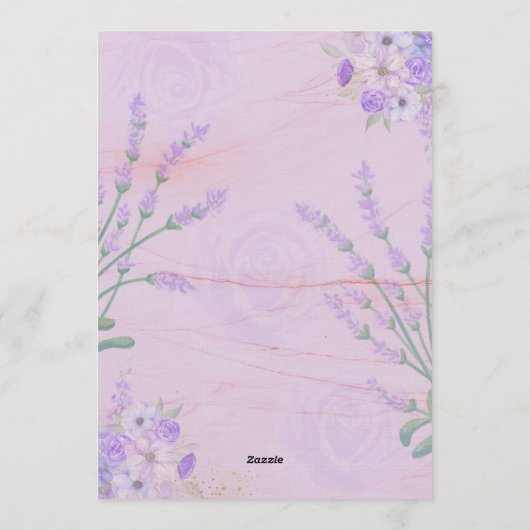 Elegant Purple Botanical Wedding Invitation 招待状 (裏面)