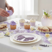 Elegant Purple Bow Baby Shower ペーパープレート