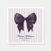 Elegant Purple Bow Baby Shower Paper Napkin スタンダードカクテルナプキン (正面)
