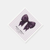 Elegant Purple Bow Baby Shower Paper Napkin スタンダードカクテルナプキン (角)
