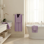 Elegant Purple Bow Striped Bathroom Set バスタオルセット