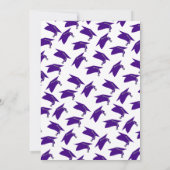 Elegant purple caps graduation ceremony invitation 招待状 (裏面)