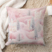 Elegant Purple Christmas Throw Pillow  クッション (ブランケット)