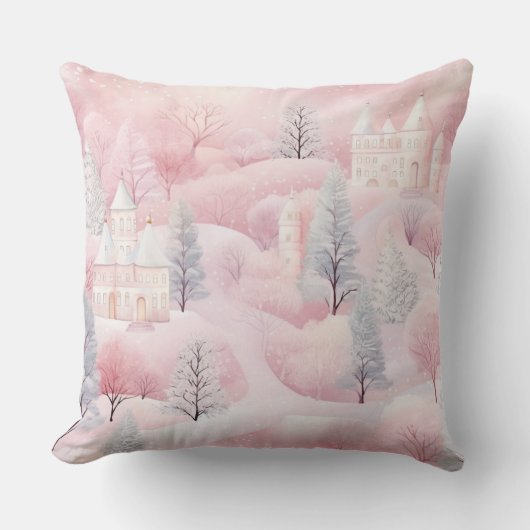 Elegant Purple Christmas Throw Pillow  クッション (正面)