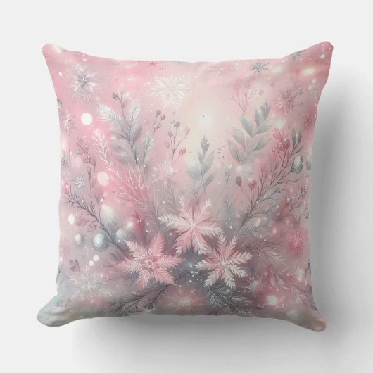 Elegant Purple Christmas Throw Pillow  クッション (正面)