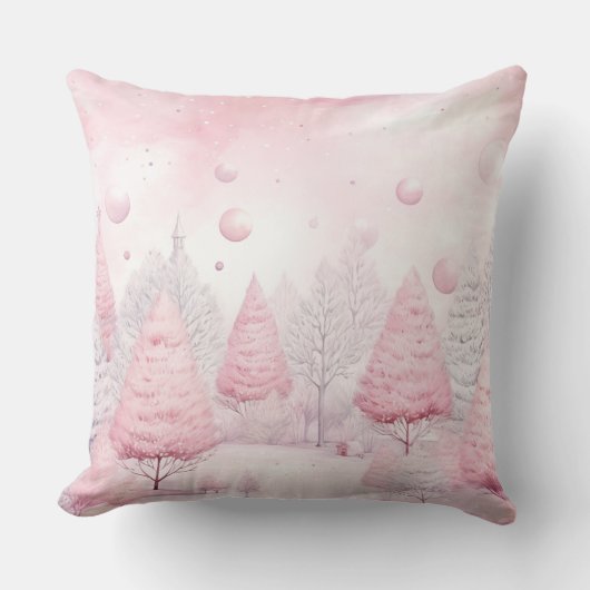 Elegant Purple Christmas Throw Pillow  クッション (正面)