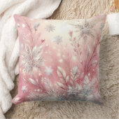 Elegant Purple Christmas Throw Pillow  クッション (ブランケット)