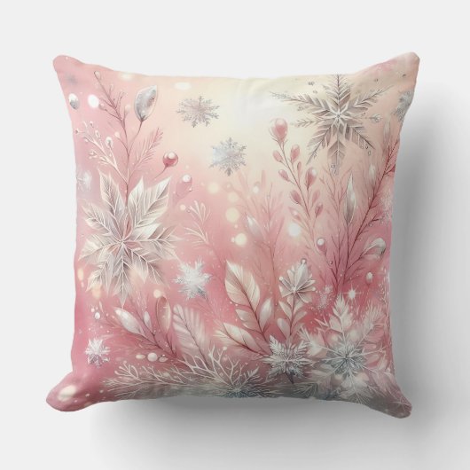 Elegant Purple Christmas Throw Pillow  クッション (正面)
