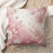 Elegant Purple Christmas Throw Pillow  クッション (ブランケット)
