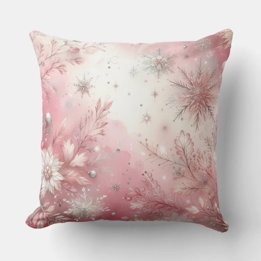 Elegant Purple Christmas Throw Pillow  クッション (正面)
