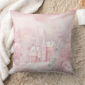 Elegant Purple Christmas Throw Pillow  クッション (ブランケット)