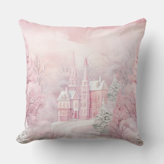 Elegant Purple Christmas Throw Pillow  クッション (正面)