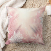 Elegant Purple Christmas Throw Pillow  クッション (ブランケット)