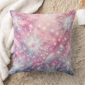 Elegant Purple Christmas Throw Pillow  クッション (ブランケット)