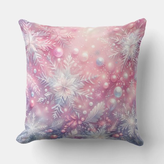 Elegant Purple Christmas Throw Pillow  クッション (正面)