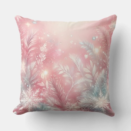 Elegant Purple Christmas Throw Pillow  クッション (正面)