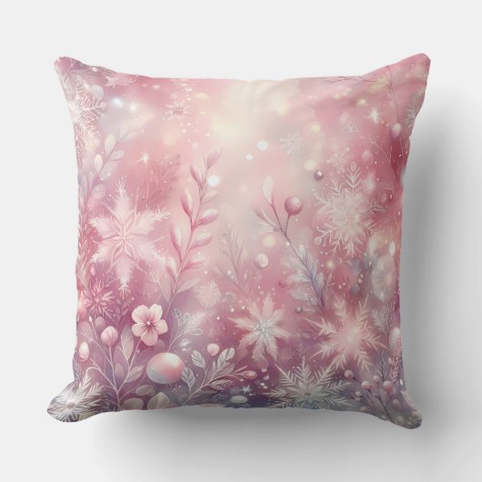 Elegant Purple Christmas Throw Pillow  クッション (正面)