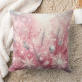 Elegant Purple Christmas Throw Pillow  クッション (ブランケット)