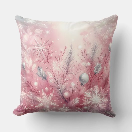 Elegant Purple Christmas Throw Pillow  クッション (正面)