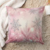 Elegant Purple Christmas Throw Pillow  クッション (ブランケット)