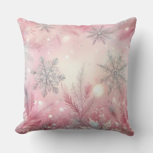 Elegant Purple Christmas Throw Pillow  クッション (正面)