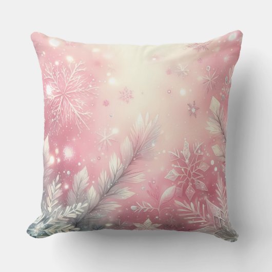 Elegant Purple Christmas Throw Pillow  クッション (正面)