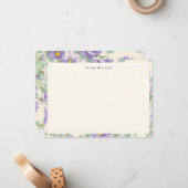 Elegant Purple Cosmos Floral Personalized ノートカード (正面/裏面インサイチュ)
