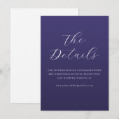 Elegant Purple Cursive Wedding Details Card エンクロージャーカード (正面/裏面)