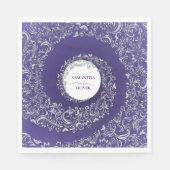 Elegant Purple Damask Wedding スタンダードランチョンナプキン (正面)