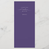 Elegant Purple Damask Wedding Menu Card メニュー (裏面)