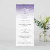 Elegant Purple Damask Wedding Menu Card メニュー (スタンド正面)